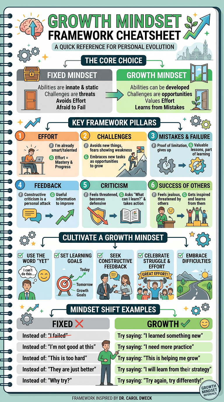 Growth Mindset Framework Cheatsheet