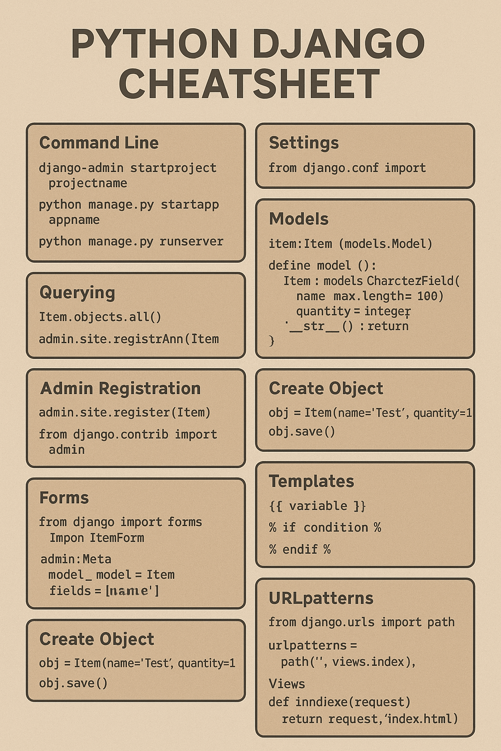 Python Django Cheatsheet