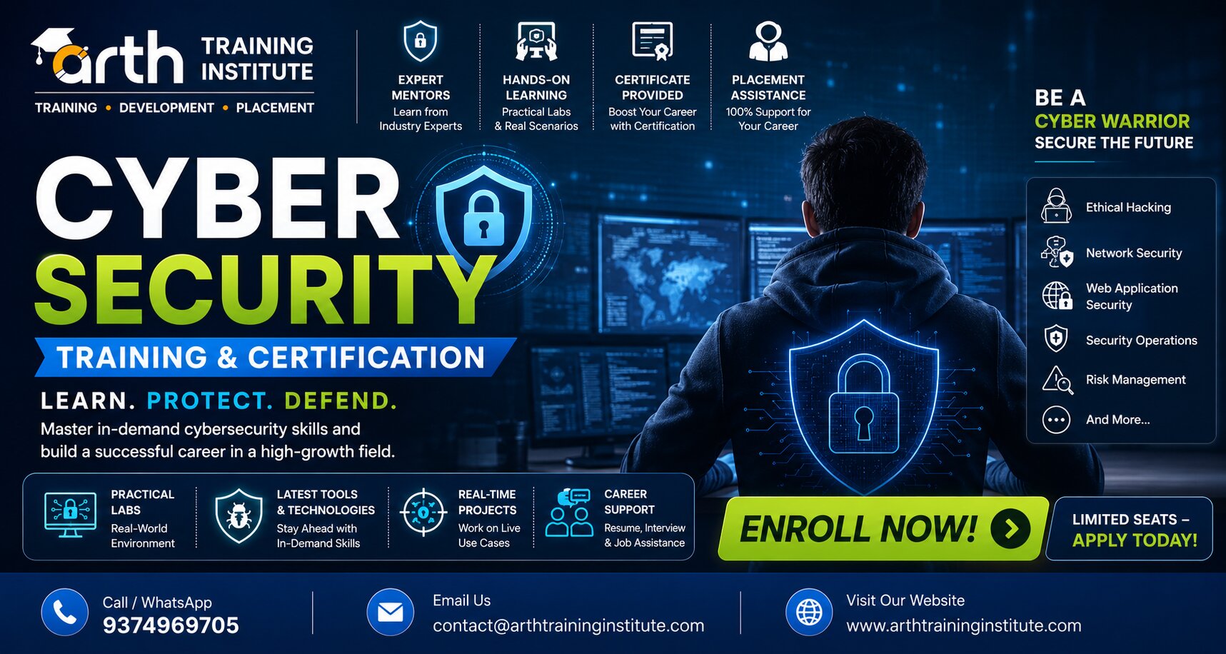 Cyber Security training classroom at Arth Training Institute, Vadodara