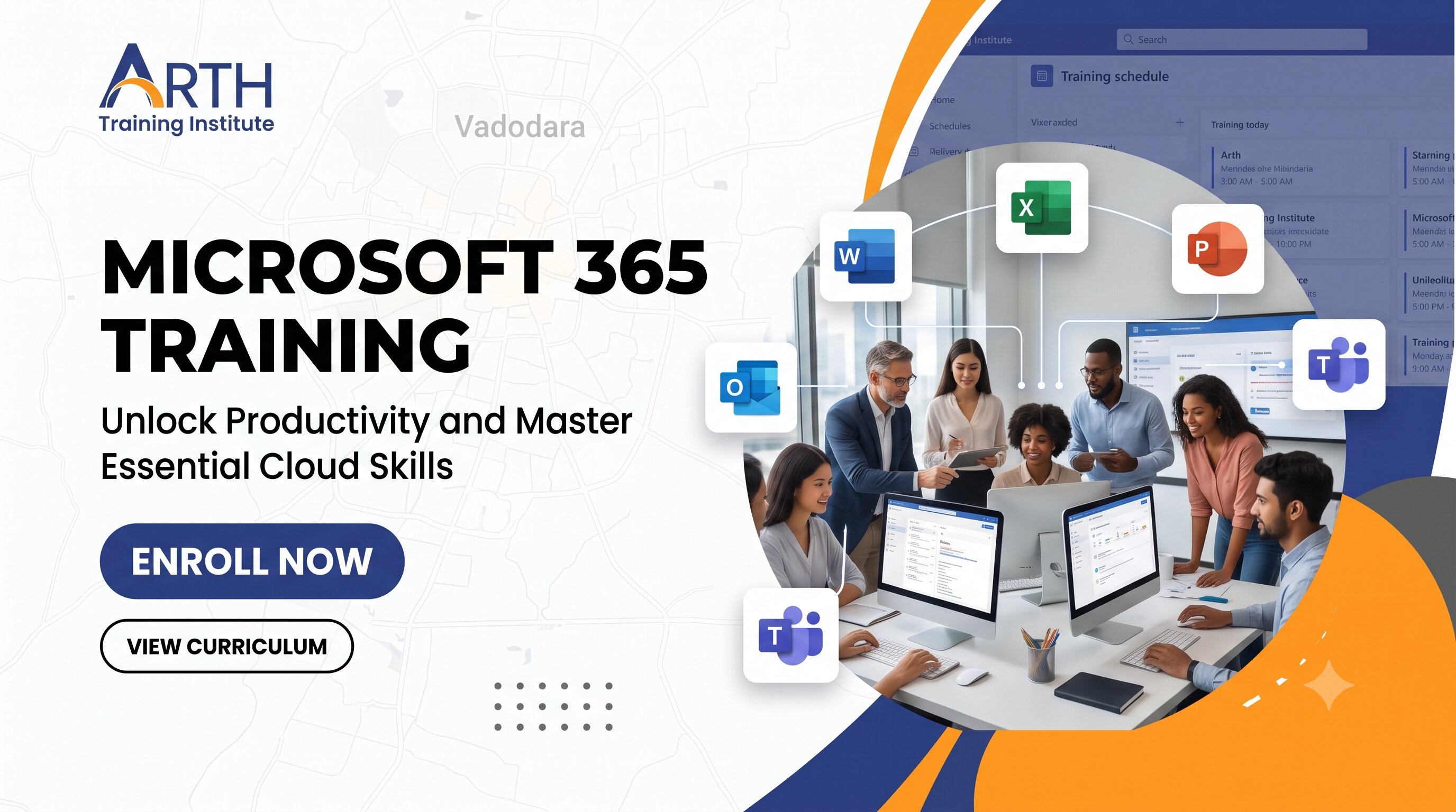 Microsoft 365 training classroom at Arth Training Institute, Vadodara