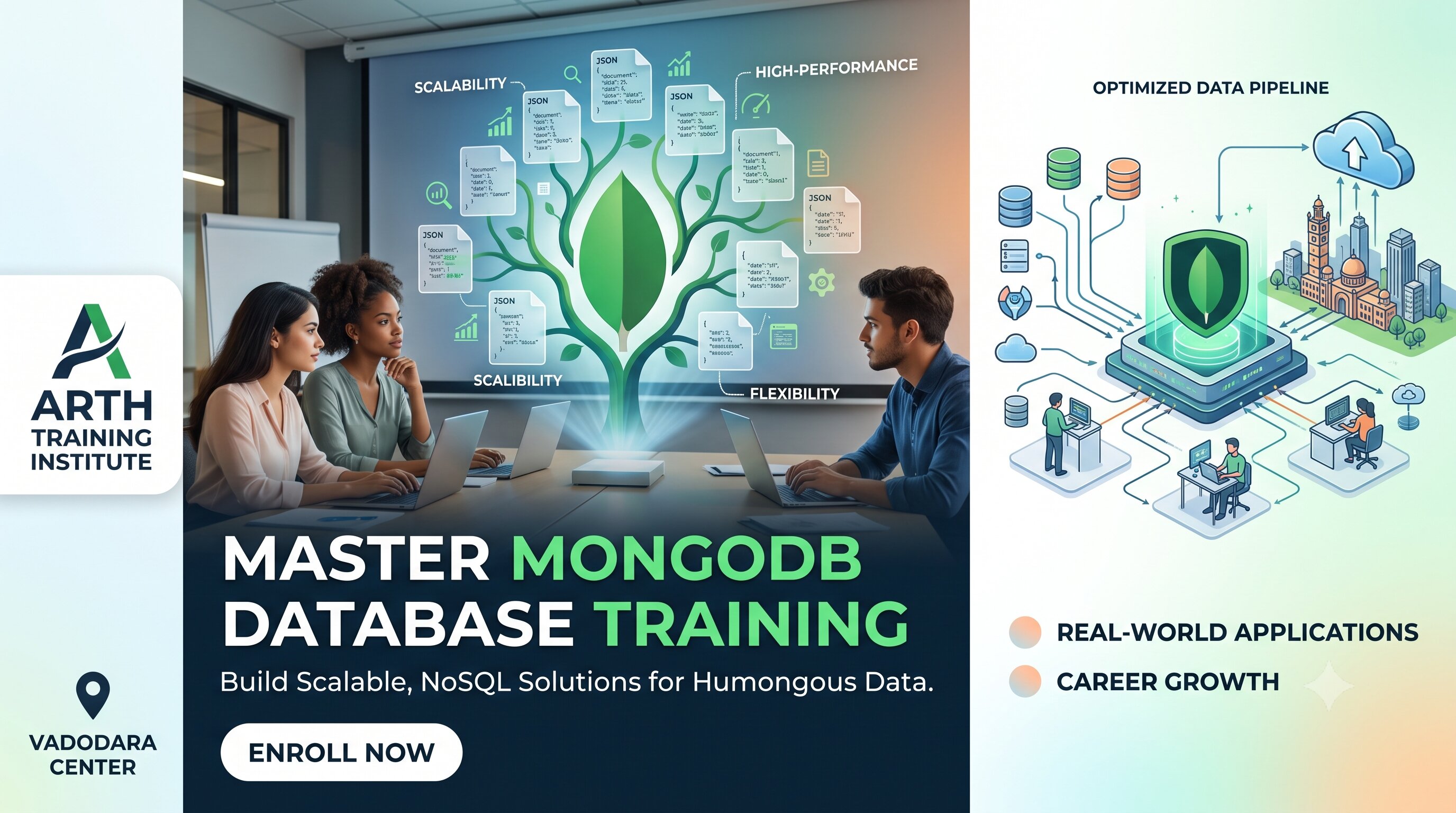 MongoDB training classroom at Arth Training Institute, Vadodara