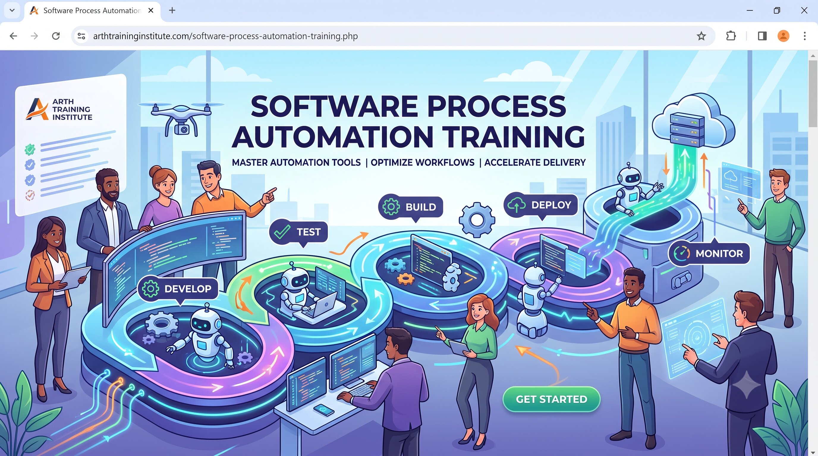 Software Process Automation and RPA training classroom at Arth Training Institute, Vadodara