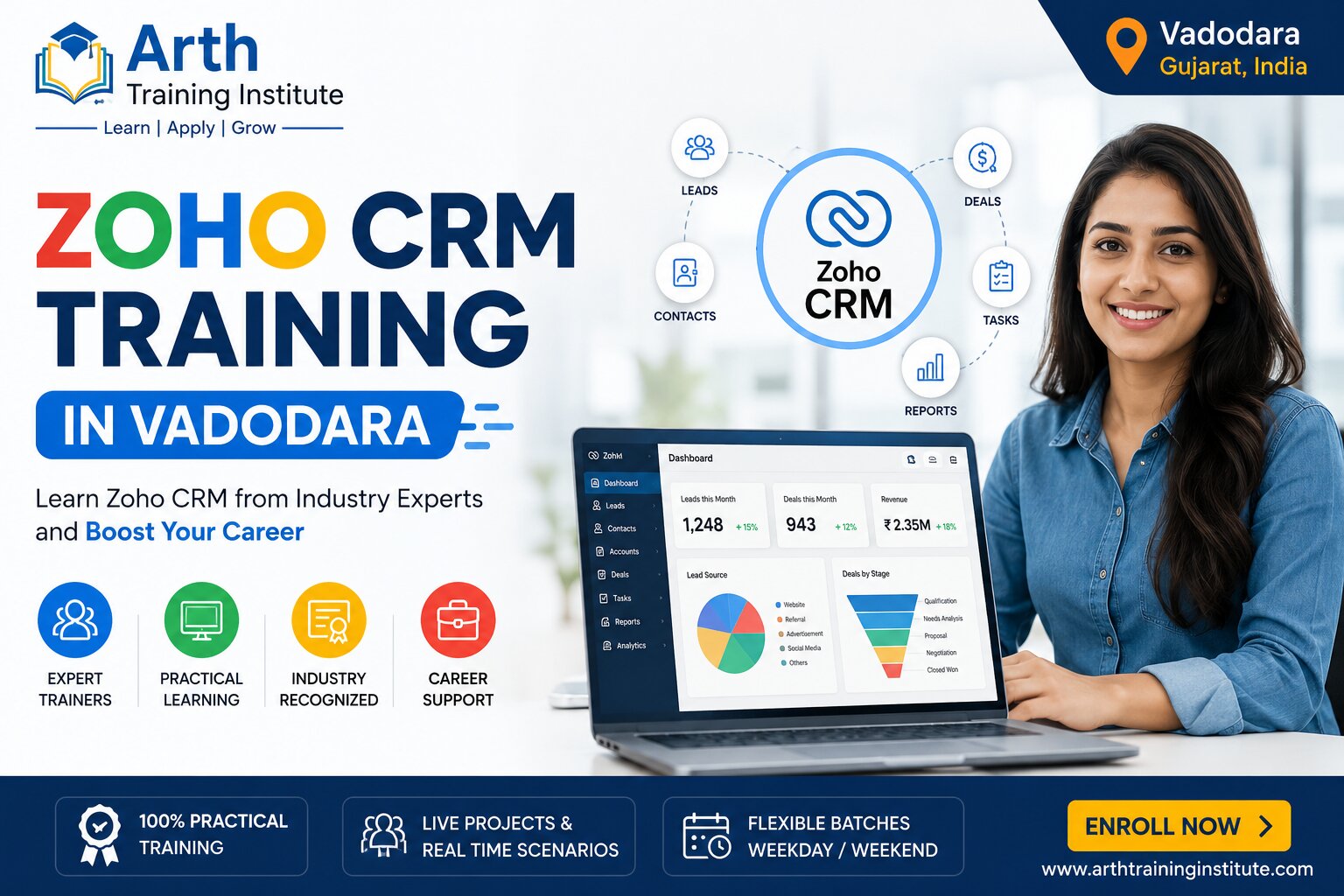 Zoho CRM training classroom at Arth Training Institute Vadodara
