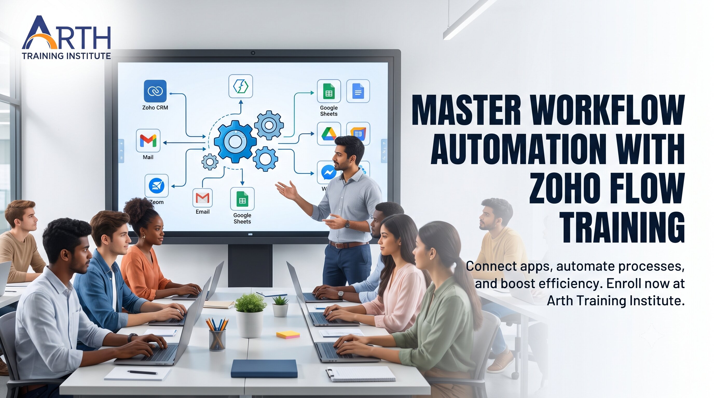 Zoho Flow workflow automation training classroom in Vadodara